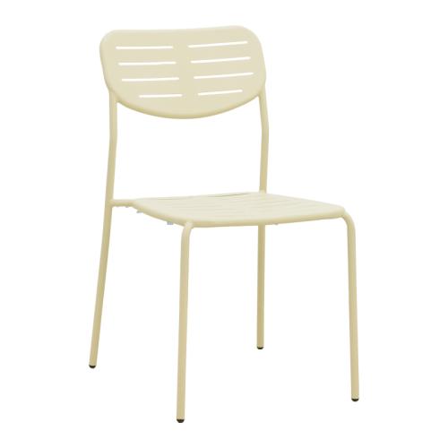 Καρέκλα Deraby pakoworld στοιβαζόμενη κρεμ μέταλλο 52.5x45.5x83εκ