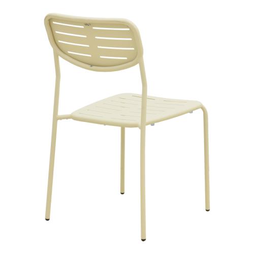 Καρέκλα Deraby pakoworld στοιβαζόμενη κρεμ μέταλλο 52.5x45.5x83εκ