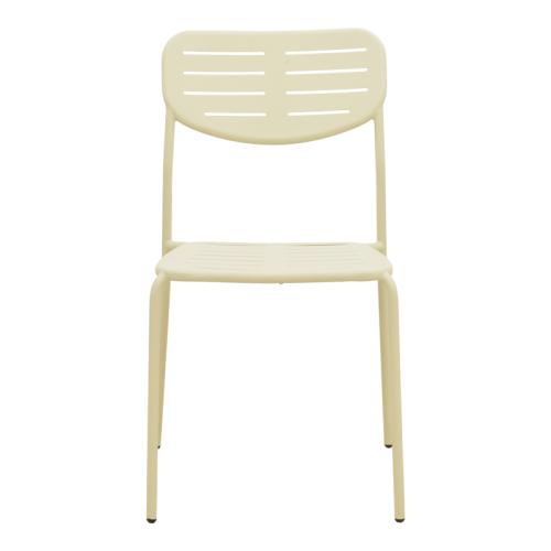 Καρέκλα Deraby pakoworld στοιβαζόμενη κρεμ μέταλλο 52.5x45.5x83εκ
