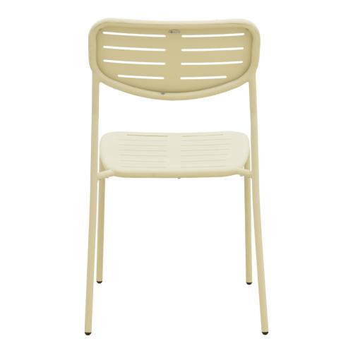 Καρέκλα Deraby pakoworld στοιβαζόμενη κρεμ μέταλλο 52.5x45.5x83εκ