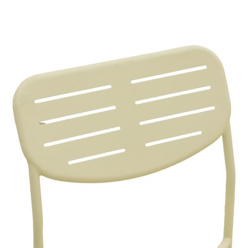 Καρέκλα Deraby pakoworld στοιβαζόμενη κρεμ μέταλλο 52.5x45.5x83εκ