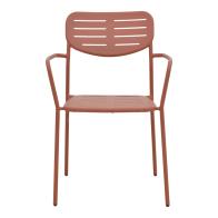 Πολυθρόνα Deraby pakoworld στοιβαζόμενη terracotta μέταλλο 56x45.5x83εκ