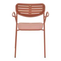 Πολυθρόνα Deraby pakoworld στοιβαζόμενη terracotta μέταλλο 56x45.5x83εκ