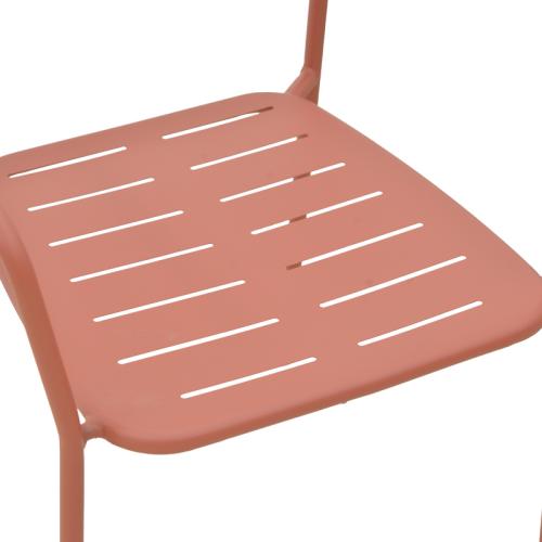 Πολυθρόνα Deraby pakoworld στοιβαζόμενη terracotta μέταλλο 56x45.5x83εκ