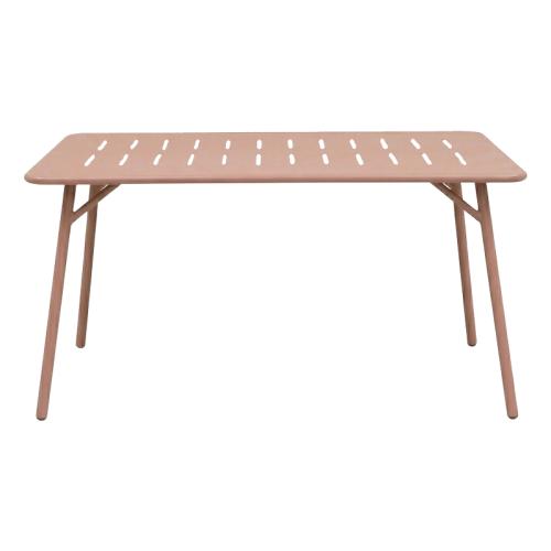 Τραπέζι Moraja pakoworld terracotta μέταλλο 140x80x72εκ