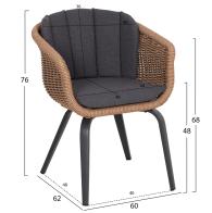 ΠΟΛΥΘΡΟΝΑ VICTUS HM6559.01 ΑΛΟΥΜΙΝΙΟ & OLEFIN ΓΚΡΙ-TWIST WICKER 60x62x76Yεκ