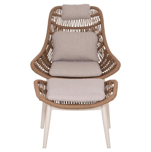 ΠΟΛΥΘΡΟΝΑ LOUNGE ΜΕ ΥΠΟΠΟΔΙΟ REMVAZZO HM6561.02 ΑΛΟΥΜΙΝΙΟ ΜΠΕΖ--WICKER 90x85x96Υεκ