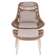 ΠΟΛΥΘΡΟΝΑ LOUNGE ΜΕ ΥΠΟΠΟΔΙΟ REMVAZZO HM6561.02 ΑΛΟΥΜΙΝΙΟ ΜΠΕΖ--WICKER 90x85x96Υεκ