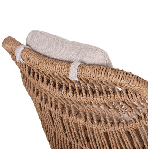 ΠΟΛΥΘΡΟΝΑ LOUNGE ΜΕ ΥΠΟΠΟΔΙΟ REMVAZZO HM6561.02 ΑΛΟΥΜΙΝΙΟ ΜΠΕΖ--WICKER 90x85x96Υεκ