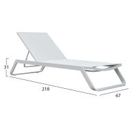 ΞΑΠΛΩΣΤΡΑ ΑΛΟΥΜΙΝΙΟΥ MARIMAR HM6562.02 ΣΚΕΛΕΤΟΣ & TEXTILENE ΛΕΥΚΟ 218x67x31Υεκ