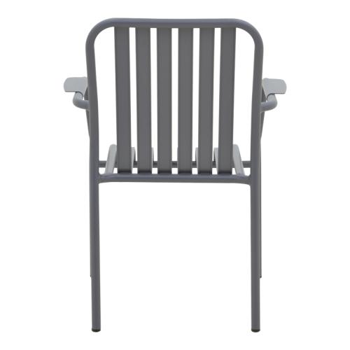 Πολυθρόνα Vista pakoworld στοιβαζόμενη αλουμίνιο σε ανθρακί απόχρωση 62x60x84εκ