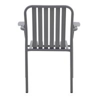 Πολυθρόνα Vista pakoworld στοιβαζόμενη αλουμίνιο σε ανθρακί απόχρωση 62x60x84εκ