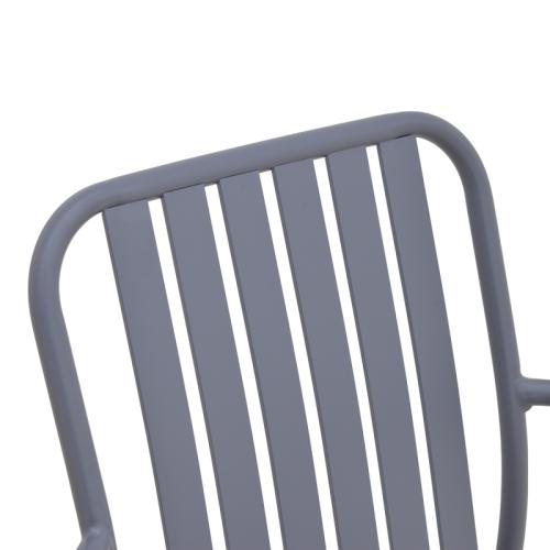 Πολυθρόνα Vista pakoworld στοιβαζόμενη αλουμίνιο σε ανθρακί απόχρωση 62x60x84εκ