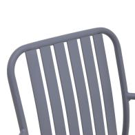 Πολυθρόνα Vista pakoworld στοιβαζόμενη αλουμίνιο σε ανθρακί απόχρωση 62x60x84εκ