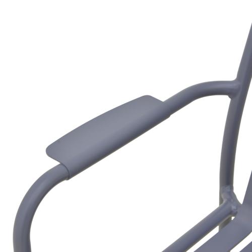 Πολυθρόνα Vista pakoworld στοιβαζόμενη αλουμίνιο σε ανθρακί απόχρωση 62x60x84εκ