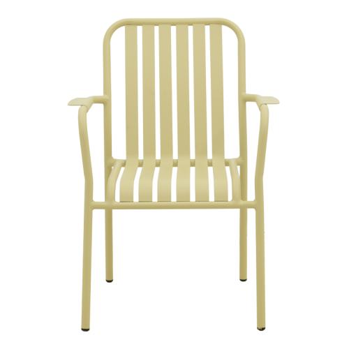 Πολυθρόνα Vista pakoworld στοιβαζόμενη αλουμίνιο σε μπεζ απόχρωση 62x60x84εκ