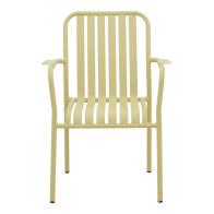 Πολυθρόνα Vista pakoworld στοιβαζόμενη αλουμίνιο σε μπεζ απόχρωση 62x60x84εκ