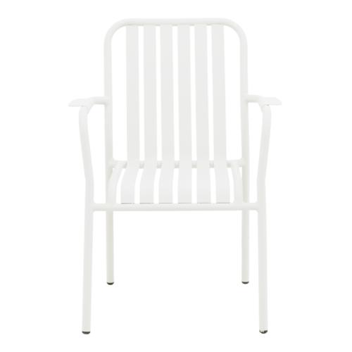 Πολυθρόνα Vista pakoworld στοιβαζόμενη αλουμίνιο σε λευκή απόχρωση 62x60x84εκ