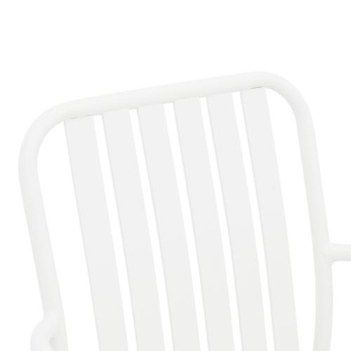 Πολυθρόνα Vista pakoworld στοιβαζόμενη αλουμίνιο σε λευκή απόχρωση 62x60x84εκ