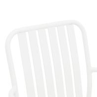 Πολυθρόνα Vista pakoworld στοιβαζόμενη αλουμίνιο σε λευκή απόχρωση 62x60x84εκ