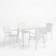 Τραπεζαρία Heven Vista pakoworld σετ 5τεμ λευκό αλουμίνιο 120x70x72εκ