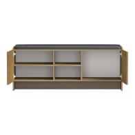 Έπιπλο εισόδου σκαμπό-παπουτσοθήκη Zulla pakoworld 10 ζεύγων ανοιχτό καρυδί 110x37x43εκ