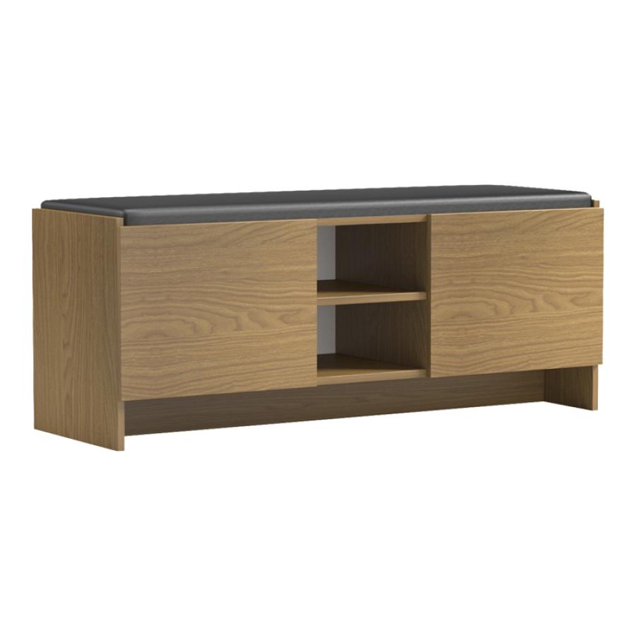 Έπιπλο εισόδου σκαμπό-παπουτσοθήκη Zulla pakoworld 10 ζεύγων ανοιχτό καρυδί 110x37x43εκ