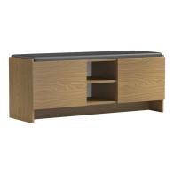 Έπιπλο εισόδου σκαμπό-παπουτσοθήκη Zulla pakoworld 10 ζεύγων ανοιχτό καρυδί 110x37x43εκ