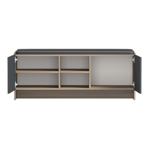 Έπιπλο εισόδου σκαμπό-παπουτσοθήκη Zulla pakoworld 10 ζεύγων sonoma- ανθρακί 110x37x43εκ