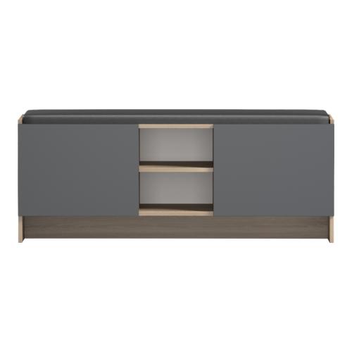 Έπιπλο εισόδου σκαμπό-παπουτσοθήκη Zulla pakoworld 10 ζεύγων sonoma- ανθρακί 110x37x43εκ