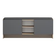 Έπιπλο εισόδου σκαμπό-παπουτσοθήκη Zulla pakoworld 10 ζεύγων sonoma- ανθρακί 110x37x43εκ