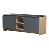 Έπιπλο εισόδου σκαμπό-παπουτσοθήκη Zulla pakoworld 10 ζεύγων sonoma- ανθρακί 110x37x43εκ