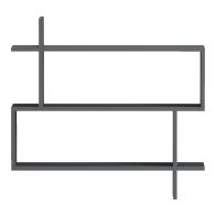 Ραφιέρα τοίχου Paralel pakoworld ανθρακί 70x22x65,5εκ