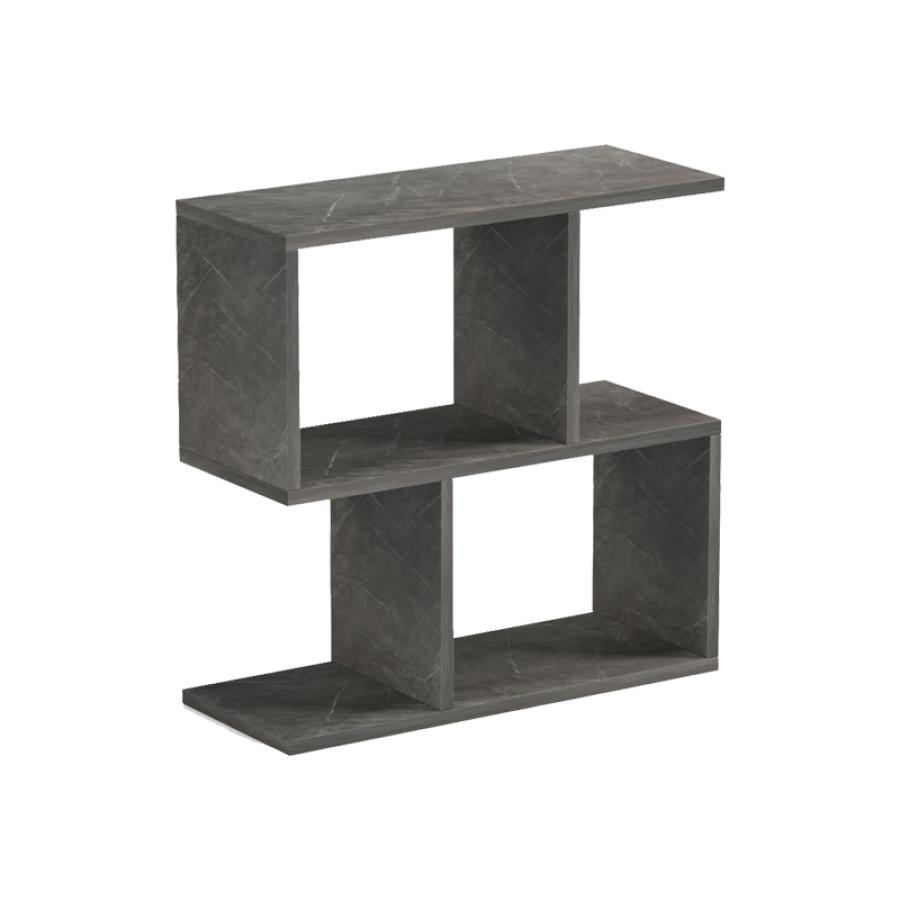 Βοηθητικό τραπέζι-βιβλιοθήκη Wesmol pakoworld ανθρακί όψη μαρμάρου 50x20x50εκ