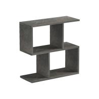 Βοηθητικό τραπέζι-βιβλιοθήκη Wesmol pakoworld ανθρακί όψη μαρμάρου 50x20x50εκ