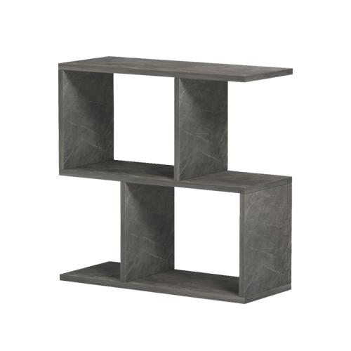 Βοηθητικό τραπέζι-βιβλιοθήκη Wesmol pakoworld ανθρακί όψη μαρμάρου 50x20x50εκ