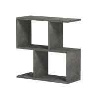 Βοηθητικό τραπέζι-βιβλιοθήκη Wesmol pakoworld ανθρακί όψη μαρμάρου 50x20x50εκ