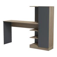 Γραφείο με βιβλιοθήκη και ντουλάπι Ofisio pakoworld sonoma-ανθρακί 152.3x40x120εκ