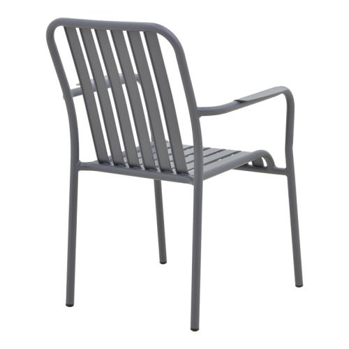 Τραπεζαρία Heven Vista pakoworld σετ 5τεμ ανθρακί αλουμίνιο 80x80x72εκ