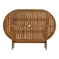 Τραπεζαρία Bistrual-Falov pakoworld σετ 7τεμ πτυσσόμενο φυσικό μασίφ ξύλο ακακίας 130x80x72εκ