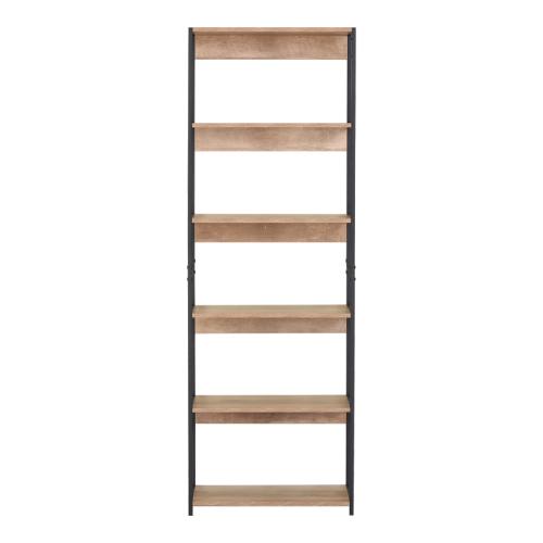 Βιβλιοθήκη Kaliano pakoworld oak-μαύρο μέταλλο 59.5x35x176.5εκ