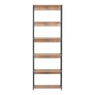 Βιβλιοθήκη Kaliano pakoworld oak-μαύρο μέταλλο 59.5x35x176.5εκ