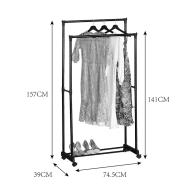 Κρεμάστρα δαπέδου Ganco pakoworld μαύρο μέταλλο 74.5x39x157εκ