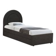 Κρεβάτι Arcuate pakoworld μπουκλέ υφασμα ανθρακί με συρόμενο 90x200εκ