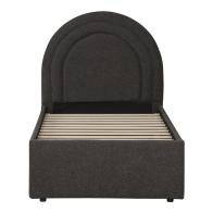 Κρεβάτι Arcuate pakoworld μπουκλέ υφασμα ανθρακί με συρόμενο 90x200εκ