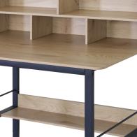 Γραφείο εργασίας Biuro pakoworld oak- μαύρο μέταλλο 120x60x103εκ