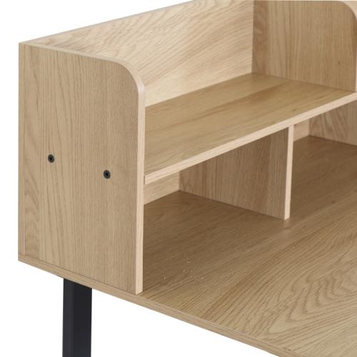 Γραφείο εργασίας Biuro pakoworld oak- μαύρο μέταλλο 120x60x103εκ