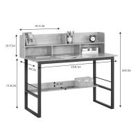 Γραφείο εργασίας Biuro pakoworld oak- μαύρο μέταλλο 120x60x103εκ