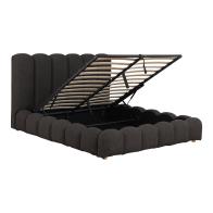 Κρεβάτι Nuvem pakoworld μπουκλέ υφασμα ανθρακί με αποθηκευτικό χώρο 160x200εκ