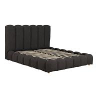 Κρεβάτι Nuvem pakoworld μπουκλέ υφασμα ανθρακί με αποθηκευτικό χώρο 160x200εκ